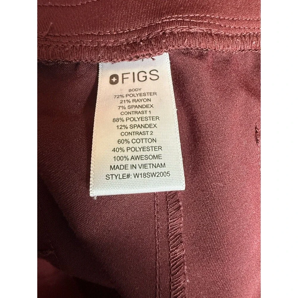 FIGS Zamora Jogger Burgundy Technical Collection Scrub Pants Size Med - Picture 7 of 8